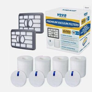 Vacuum Filter Set with 2 HEPA, 4 Foam, 4 Felt for Shark Rot VEVA Premium, NEW